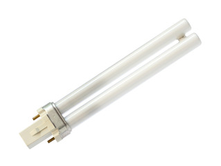 Compact fluorescent light bulb isolated on white background