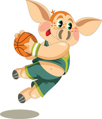 little piglet is basketball player © colonga