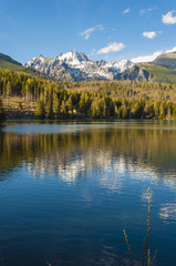 Fototapeta na wymiar Wonderful mountain landscape over the pond