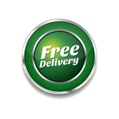 Free Delivery Green Vector Icon Button