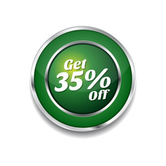 Get 35 percent Green Vector Icon Button