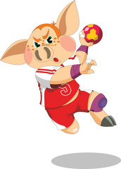 piglet is handball player