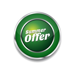 Summer Offers Green Vector Icon Button