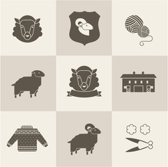 sheep vector set