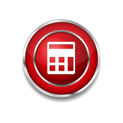 Calculator Red Vector Icon Button