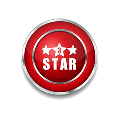 3 Star Red Vector Icon Button