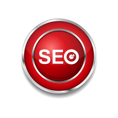 SEO Red Vector Icon Button