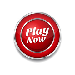Play Now Red Vector Icon Button