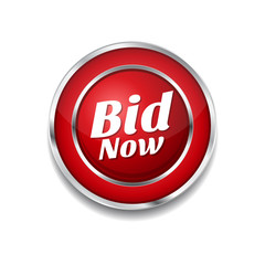 Bid Now Red Vector Icon Button