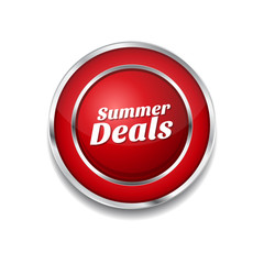 Summer Deals Red Vector Icon Button