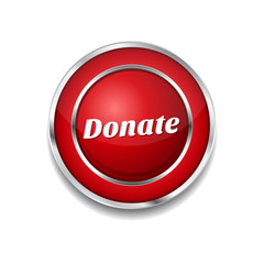 Donate Red Vector Icon Button
