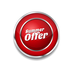 Summer Offers Red Vector Icon Button