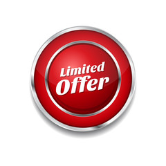 Limited Time Offer Red Vector Icon Button