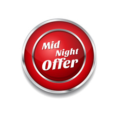 Midnight Offer Red Vector Icon Button