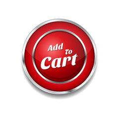 Add To Cart Red Vector Icon Button