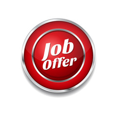 Job Offer Red Vector Icon Button