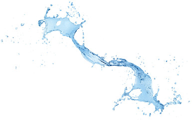 Blue water splashing