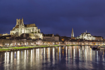 Fototapeta na wymiar Cathedral and Abbey in Auxerre, France