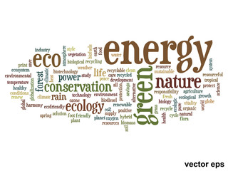 Vector conceptual ecology word cloud