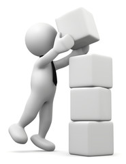 omino bianco con cubi