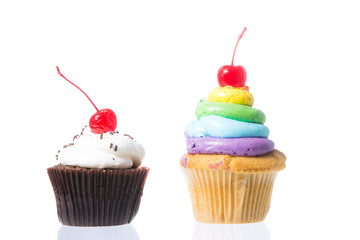 Velvet cupcakes isolate