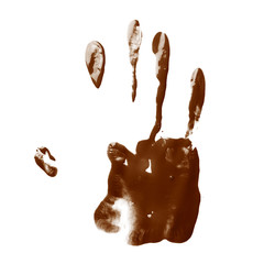 Hand palm oil paint print