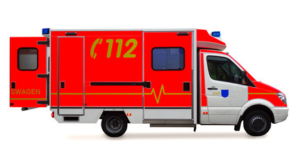 Emergency ambulance car isolated on a white background © leesle