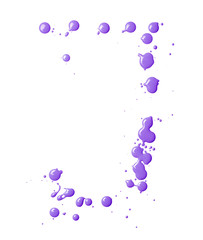 Letter made with the paint drops