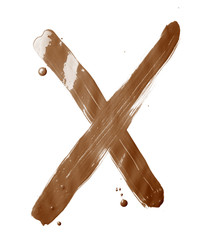 Letter made with the paint strokes