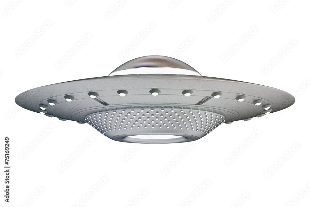 Wall mural Ufo isolated on white background