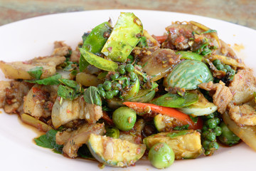 Stir Fried Wild Boar with Red Curry