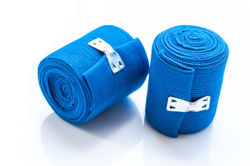 roll of elastic wrap bandage on white background