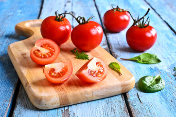 Tomatoes and green lettuce