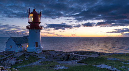 Lindesnes Lighthouse after Sunset