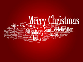 Conceptual Merry Christmas word cloud