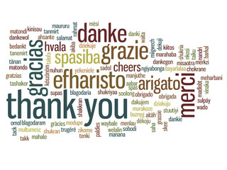 Conceptual thank you word cloud