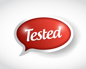 tested red message bubble illustration