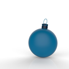 Empty 3d blue Christmas ornament