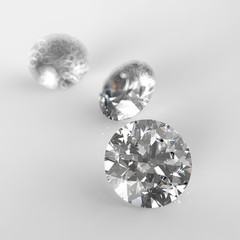 Diamonds 3d composition on white background