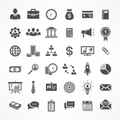 Set of 36 business and finance icons. Vector illustration eps8