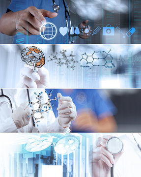 Collage of Various modern medical concept