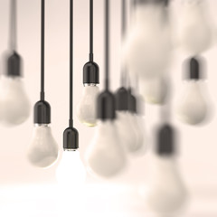 creative idea and leadership concept light bulb