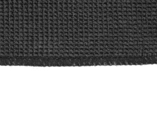 grunge black textile, fabric isolated on white background