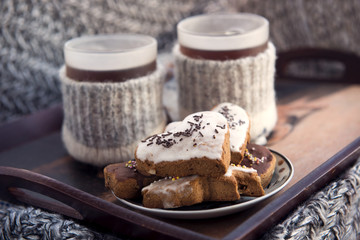 Winter tea and homemade cookies