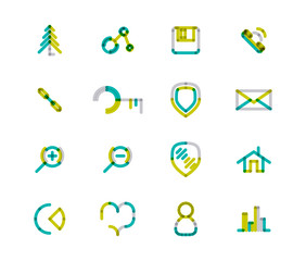Set of thin line web icons