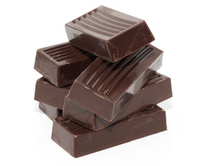 chocolate bars isolated on white background