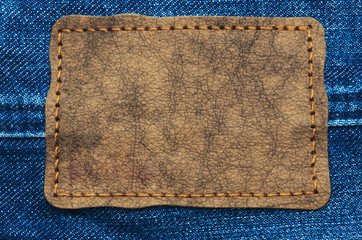 Leather jeans label.