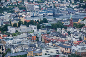 Fototapeta na wymiar Bergen view from floyen