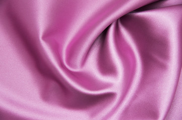 Pink silk drapery.