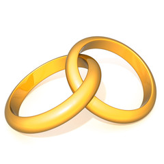 Wedding rings 3d illustration